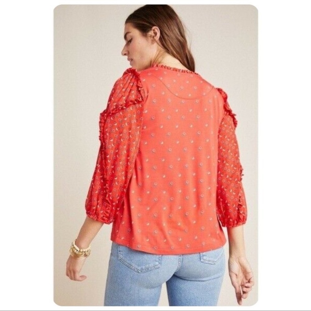 Anthropologie Maeve red blouse - Picture 3 of 7